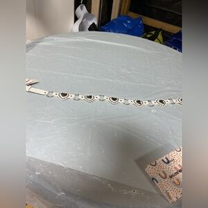 Haute Hippie White Heart-Link Leather Belt